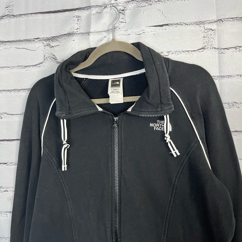 The North Face Women’s XL Fleece Softshell Full-Zip Pullover Jacket Black White - Picture 5 of 14